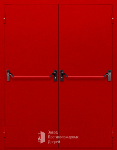 Фото двери «Двупольная глухая с антипаникой (красная)» в Павловскому Посаду