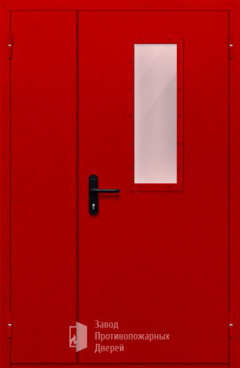 Фото двери «Полуторная со стеклом (красная)» в Павловскому Посаду