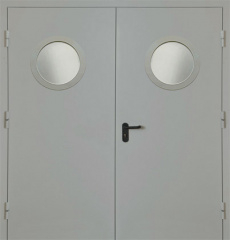 Фото двери «Двупольная с круглым стеклом EI-30» в Павловскому Посаду