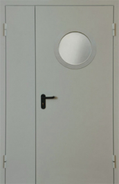 Фото двери «Полуторная с круглым стеклом EI-30» в Павловскому Посаду